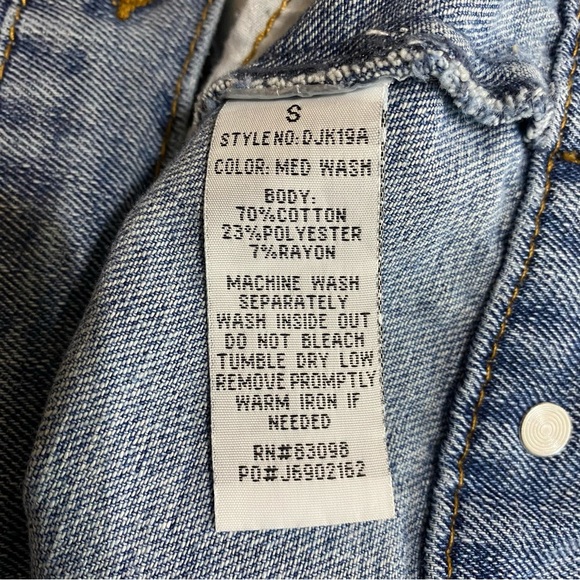 Ci Sono Distressed Denim Blue Jean Jacket - Picture 6 of 6